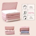 Double-Layered Compression Packing Cubes for Travel, Luggage Organizer Bags Compressible for Suitcase Packing Bag Travel Accessories, Pink, M - Image 4