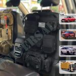 6 Pack Tactical Molle Car Seat Back Organizer - Tactical Vehicle Panel Organizer with 5 Detachable Molle Pouch for Car Truck Ford Jeep Vehicle,US Flag Patch and Keychain for Man - Image 3