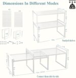 Set of 2 Kitchen Cabinet Organizer Shelf Stackable Sturdy Metal Counter Countertop Pantry Storage Rack - Image 4