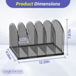 SUPEASY 5-Section File Organizer, Mesh Desk Organizer Upright File Holder Desktop Organizer File Sorter, File Folder Holder for Office Home, Large Capacity Black - Image 5