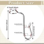 50 Pieces Hanger Connector Hooks Metal Hanger Extender Hooks Stable Clothes Connector for Different Clothes Hangers, 8.7 mm/0.34 Inch Hole Diameter, Silver - Image 3