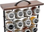 Orii 16 Jar Acacia Wood & Metal Wire Spice Rack with Spices Included, Storage for Spices and Seasoning, Black & Brown - Image 6