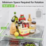 LAMU Lazy Susan Organizer 14.56''x11'' for Refrigerator Organizers and Storage Fridge Organization, Turntable Condiment Organizer for Kitchen, Table Top, Cabinet, Pantry, Countertop, 1 Pack - Image 3