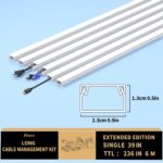 Extra-Long Paintable Cord Cover Hider for Wall Mounted TV - 6x 39.4in TTL 236in - Image 4