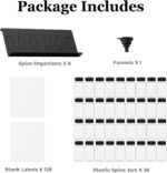 Famhap 6 Pack Spice Drawer Organizer with Labels and 36 Plastic Jars, Expandable from 11.7" to 23.2" Seasoning Rack Tray Insert for Kitchen Drawers, Spice Rack Drawer for Spice Jars - Image 4