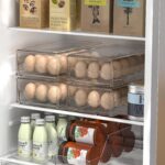 BPA Free Refrigerator Organizer Bins, Stackable Egg Holder, 18 Egg Tray - Image 7