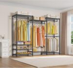 VIPEK V5 Portable Closet Wardrobe Heavy Duty Clothes Rack, Freestanding Clothing Rack with 4 Hang Rods & 8 Shelves, Adjustable Closet Racks, 68.9" L x 15.7" W x 76.4" H, Max Load 890LBS, Black - Image 3