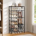 8-Tier Shoe Rack, Shoe Storage Organizer with Boots Storage, Large Capacity Shoe Shelf Holds 20-23 Pairs of Shoes, Durable and Stable, for Entryway, Closet, Hallway, Dorm Room, Rustic Brown - Image 3