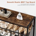 8-Tier Shoe Rack, Shoe Storage Organizer with Boots Storage, Large Capacity Shoe Shelf Holds 20-23 Pairs of Shoes, Durable and Stable, for Entryway, Closet, Hallway, Dorm Room, Rustic Brown - Image 6