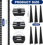 2 Pcs Twin Rail Upright Wall Shelving System 25 Inch with 6 Pcs Adjustable Shelf Bracket 11.5 Inch Heavy Duty Storage Rack Metal Support System for Kitchen Closet Home Indoor (Black) - Image 3
