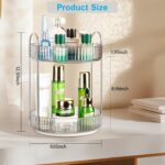 360 Rotating Makeup Organizer, 2 Tier Lazy Susan Bathroom Counter Organizer, Skincare Organizers, Spinning Perfume Organizer & Vanity Organizer Countertop (Classic Grey, 2 Tier) - Image 4
