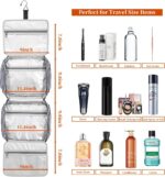 Bosidu Hanging Travel Toiletry Bag,Large Capacity Cosmetic Travel Toiletry Organizer for Women with 4 Compartments & 1 Sturdy Hook,Perfect for Travel/Daily Use/Christmas - Image 4