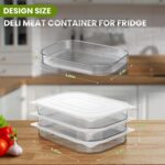 Deli Meat Container for Fridge,Bacon Lunch Meat Container for Refrigerator,refrigerator organizers and storage,Stackable Food Storage Boxes with Lid for Cold Cuts,BPA Free,3PCS - Image 3