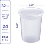 GUSTO [32 oz. - 24 Count Plastic Deli Containers with Lids - Disposable Food Storage Containers With Airtight Lids, Ideal for Soups, Stews, and Meal Prep - Image 3