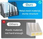 SUPEASY Desk Organizers Metal Desk Magazine File Holder with 5 Vertical Compartments Rack File Organizer for Office Desktop, Home Workspace, Black - Image 5