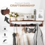 29" Coat Rack Wall Mount with Shelf, Entryway Wall Hooks with Shelf, Coat Hangers for Bathroom, Living Room, Bedroom - Image 3