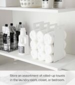 Yamazaki Home Tower White Interlocking Towel Organizer (Set of 2) - Image 3