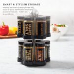 Kamenstein 12 Jar Madison Revolving Countertop Spice Rack with Spices Included, FREE Spice Refills for 5 years, Black Rack with Black Caps - Image 3