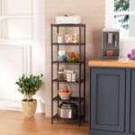 6 Tier Shelf Adjustable Storage Mesh Gaps Metal Utility Shelves Wire Shelving Unit Organizer Rack for Home Kitchen Office Bathroom Pantry Room10 D x 16" W x 60" H Black - Image 3