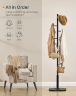 SONGMICS HOME Cactus-Shaped Coat Rack, Freestanding, Stand with 8 Sturdy Hooks, with Curved Ends, 69 Inches Tall, for Clothes, Hats, Bags, Ink Black URCR039B01 - Image 4