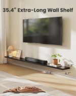 AMADA HOMEFURNISHING Floating Shelves, Wall Shelves for Living Room, Bedroom, Bathroom, Kitchen & Home Office Organization, Bathroom Shelves with Hidden Brackets, 22 lbs Max Load, Black, AMFS45B - Image 4