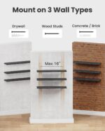 AMADA HOMEFURNISHING Floating Shelves, Wall Shelves for Living Room, Bedroom, Bathroom, Kitchen & Home Office Organization, Bathroom Shelves with Hidden Brackets, 22 lbs Max Load, Black, AMFS45B - Image 5