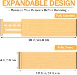 Bamboo Drawer Dividers 4" High, 12.8-18" Adjustable Drawer Organizers for Clothes,Expandable Dresser Separators in Bedroom/Kitchen/Bathroom/Office Organization and Storage,2 Pack - Image 5