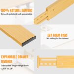 Bamboo Drawer Dividers 4" High, 12.8-18" Adjustable Drawer Organizers for Clothes,Expandable Dresser Separators in Bedroom/Kitchen/Bathroom/Office Organization and Storage,2 Pack - Image 7