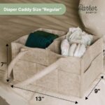 Parker Baby Diaper Caddy - Nursery Storage Bin and Car Organizer for Diapers and Baby Wipes - Oatmeal, Regular - Image 4