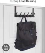 Over The Door Hooks, Door Hanger Hooks for Hanging, Over The Doors Towel Racks for Bathroom with 12 Coat Hook, Coat Rack Dorm Essentials Bathroom Accessories（1 Pack, Black） - Image 5