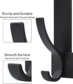 Over The Door Hooks, Door Hanger Hooks for Hanging, Over The Doors Towel Racks for Bathroom with 12 Coat Hook, Coat Rack Dorm Essentials Bathroom Accessories（1 Pack, Black） - Image 6