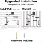 5-in-1 Cat Wall Shelves, Multi-Level Cat Climbing Furniture, Perch & Lounge for Indoor Cats, Space-Saving Wall Mounted Cat Shelves for Play & Rest (Natural Wood) - Gray - Image 6