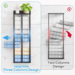 Towel Racks for Bathroom Wall Mounted with Wooden Storage Shelf, Updated 3 Bar Metal Towel Holder for Rolled Towels, Sturdy and Large Capacity, Towel Storage Organizer-Black - Image 5