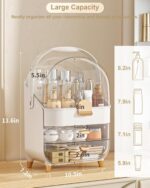 Makeup Organizer Countertop, Skincare Holder Bathroom Counter Organizer, Storage Box Cosmetic Display Cases, Teen Girl Gifts Make up Organizers for Vanity, Dresser (Rose Gold) - Image 3