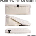 Aerotrunk Compression Packing Cubes for Travel - Luggage Organizer Bags - Double Zipper Packing Cubes for Suitcases (6-Pack, Beige) - Image 3