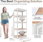HOMEDANT House 5 Tier 24.1" W Laminated Metal Shelving Unit Adjustable Storage Utility Rack Heavy Duty Shelves Organization Multipurpose Shelf Kitchen Garage Pantry Closet 1 Pack - Image 3