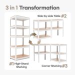 HOMEDANT House 5 Tier 24.1" W Laminated Metal Shelving Unit Adjustable Storage Utility Rack Heavy Duty Shelves Organization Multipurpose Shelf Kitchen Garage Pantry Closet 1 Pack - Image 5