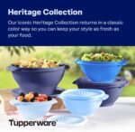 Tupperware Heritage Collection, New 10 Piece Food Storage Container Set in Vintage Blue, Dishwasher Safe and BPA Free (5 Bowls, 5 Lids) - Image 3