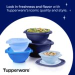 Tupperware Heritage Collection, New 10 Piece Food Storage Container Set in Vintage Blue, Dishwasher Safe and BPA Free (5 Bowls, 5 Lids) - Image 5