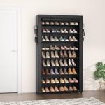 Shoe Rack with Covers - 10 Tiers Tall Shoe Rack Organizer Large Capacity Shoe Shelf Storage 40 Pairs Space Saving Vertical Shoe Storage Organizer for Closet, Entryway, Dorm, Bedroom - Image 3