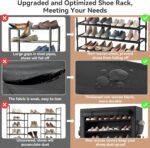 Shoe Rack with Covers - 10 Tiers Tall Shoe Rack Organizer Large Capacity Shoe Shelf Storage 40 Pairs Space Saving Vertical Shoe Storage Organizer for Closet, Entryway, Dorm, Bedroom - Image 4