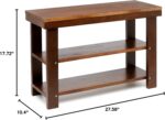 Amazon Basics Solid Pine Wood Entryway Shoe Rack Bench, Espresso, 10.4" D x 27.56" W x 17.72" H - Image 5
