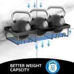 Moforoco 3-Pack Shower Caddy Basket Shelf with Soap Holder, No Drilling Traceless Adhesive Shower Wall Shelves, Rustproof Black Bathroom Shower Storage Organizer - Image 4