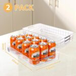 Refrigerator Organizers and Storage Roll Out Storage Bins Fridge Organizer with Wheels BPA-Free Clear Plastic Storage Bins Pantry Organizers and Storage 2 Pack - Image 5