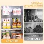 Refrigerator Organizers and Storage Roll Out Storage Bins Fridge Organizer with Wheels BPA-Free Clear Plastic Storage Bins Pantry Organizers and Storage 2 Pack - Image 6