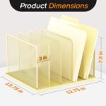Kuntine.B Desk File Organizer Upright Mesh Desktop Organizer File Sorter Office Organization File Holder for Home, Office & Classroom (Gold, 1 Pack 5-Section) - Image 3