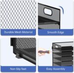 7-Tier Paper Organizer for Desk, Letter Tray with Handle Mesh Desk File Organizer, Workspace Organizers, Paper Sorter Organizer for Office Home School (Black) - Image 5