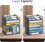 7-Tier Paper Organizer for Desk, Letter Tray with Handle Mesh Desk File Organizer, Workspace Organizers, Paper Sorter Organizer for Office Home School (Black) - Image 6