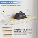 4-Foot Wall-Mounted Aluminum Garage Shelving System, Industrial Style, 4 Shelves, Heavy Duty, 4-ft Length x 20-in Depth - Image 3