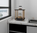 4-Tier Black Storage Shelf, Engineered Wood Shelves with Natural Wood Posts, Modern Display Stand for Living Room Bedroom Office,No-Tool Assembly. (Black, Small, 2) - Image 3